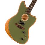 Fender Acoustasonic Player Jazzmaster Acoustic Electric Guitar, with 2-Year Warranty, Antique Olive, Rosewood Fingerboard, with Gig Bag