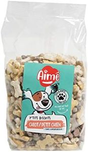 Aimé | Biscuits Petits Os 500g | Nourriture et Supplément Quotidien à base de Calcium destiné au Chiot et Petit Chien | Récompenses, Friandises Sans Conservateurs