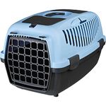 Trixie: - Capri 2 Pet Carrier | Made with Biodegradable Plastic, Perfect for Cats, Dogs, Rabbits and Other Small Animals | Can Hold Upto 8 Kg - 22 x 15 x 13 inch, Pastel Blue