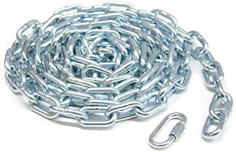 KingChain 699481 1/4" x 10' Zinc Plated Grade 30 Proof Coil Chain, Silver