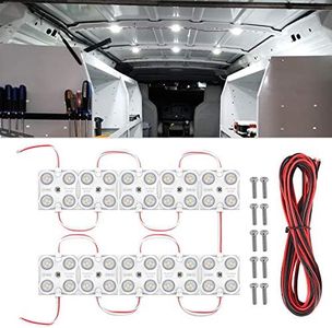 Nilight 40Leds Van Interior Light Kits 12V White Led Ceiling Lighting Kits for Truck Van RV Boats Caravans Trailers Lorries Ducato Transit （10 Modules）, 2 Years Warranty