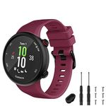 GVFM Strap Compatible with Garmin Forerunner 45, Sport Silicone Wristband Arm Band Replacement Bracelet for Forerunner 45 and Swim 2 (Wine)