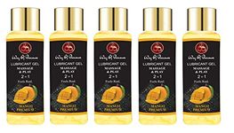 Way Of Pleasure Flavor Lube Lubricant Gel Water Based Massage Gel Non-Sticky Mango Flavor Pack Of 5