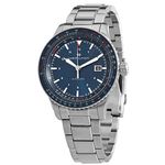 Hamilton Watch Khaki Aviation Converter Auto | Swiss Made | 42mm Stainless Steel Case | Blue Dial Analog Watch | Silver Stainless Steel Bracelet (Model: H76645140), Blue, Classic