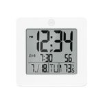 Marathon Digital Desktop Clock, White - Easy-to-Read 3.5” Display with Temperature & Date - includes Alarm with Snooze & Backlight