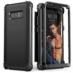 IDweel Galaxy Note 8 Case, Note 8 Case Black for Men, 3 in 1 Shockproof Slim Hybrid Heavy Duty Protection Hard PC Cover Soft Silicone Rugged Bumper Full Body Case for Galaxy Note 8, Black