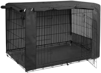 HiCaptain Folding Metal Dog Crate for Cover 42 Inch Wire Pet Cage (Black)