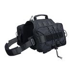 EXCELLENT ELITE SPANKER Tactical Military Dog Saddle Bag Harness Saddlebag Backpack for Medium Large Dogs(Black,L)