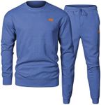 JMIERR Mens Knit Jacquard Outfits Track Suits 2 Piece Set Long Sleeve Pullover Sweatshirt & Running Joggers Sweatpants, Fall Tracksuit Sweatsuits Matching Lounge Sets, 2XL, Dark Blue