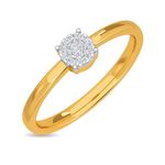 KISNA Real Diamond Jewellery 14KT Yellow Gold SI Diamond Ring for Women - Glitter Imperial S10