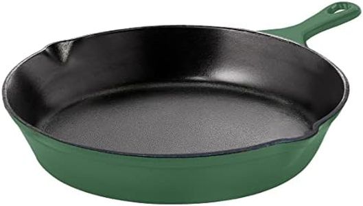 Utopia Kitchen Saute Fry Pan - Chefs Pan, Pre-Seasoned Cast Iron Skillet - Frying Pan 8 Inch - Safe Grill Cookware for Indoor & Outdoor Use - Cast Iron Pan (Green)