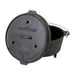 Camp Chef DO-12 Pre Seasoned Cast Iron Dutch Oven, Black