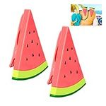 Beach Towel Clip GWAWG 2 PCS Watermelon Shaped Durable Quilt Towel Clip Plastic,Novelty Sunbed Beach Pegs,Large Sized Laundry Pegs for Holiday, Beach, Pool