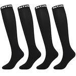 AoToZan 4 Pairs Compression Socks 20-30mmHg for Women Men Long Flight Socks Sport Knee High Compression Stockings Fit Nurses Travel Running Cycling Gym (S-M)