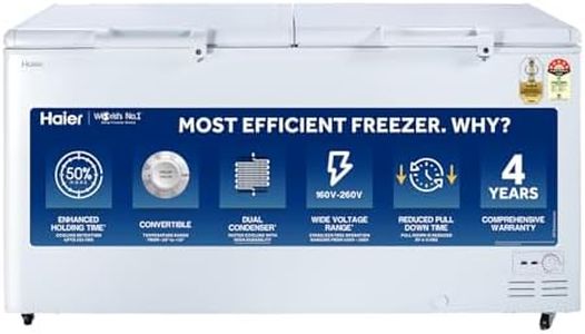Haier HFC-588M5, 5 Star Rating Double Door Convertible Deep Freezer, 5 Side Freezing, Dual Condenser, inside metal liner with 4 Years Comprehensive Warranty (White)