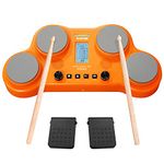 HXW Educational Electronic Drum Set for Beginners Percussion Drums Pads with Coach and Game Features, 163 Sounds, 2 Pedals, Built-in Speaker, Drum Sticks