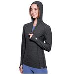 MERIWOOL Women’s Base Layer Hoodie Lightweight Merino Wool Long Sleeve Thermal Charcoal Gray