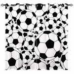 YUANZU Boys Curtains - Kids White/Black Balls Sport Football Print Pattern Eyelet Blackout Thermal Insulated & Room Darkening Window Drapes for Nursery Baby Bedroom Playroom 2 Panels W117cm x D183cm