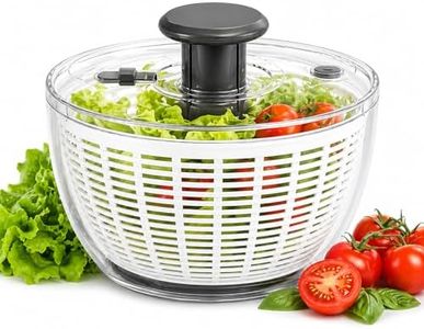 Amoowis 3.6L Large Salad Spinner, BPA Free Lettuce Greens Washer & Dryer, Easy Spin & Drain Colander Bowl, Fresh Salad Maker Fruit Cleaner for Fitness Enthusiasts, Kitchen Lovers and Meal Prep Lovers