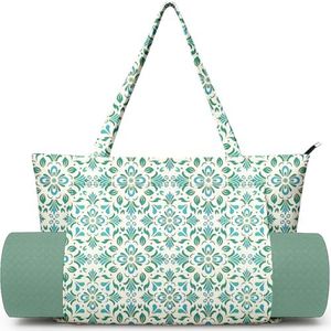 Adalore Yoga Bag for Women, Large Canvas Yoga Mat Tote Bag with Yoga Mat Carrier - Large Mat Pocket Fitness Tote for Pilates, Gym, Travel, Office & Beach