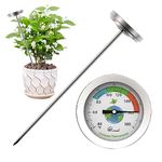 Soil Thermometer for Gardening - 7 Inch Outside Thermometer | Easy-to-Read Soil Thermometer for Planting, Outside Thermometer, Ground Temperature Thermometer, for Ground, Compost, Seeding Riastvy