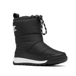 SOREL Children's Whitney ll Plus Puffy Waterproof Boot - Black, Sea Salt - 10