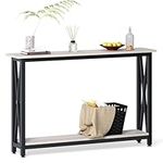 soges Console Table 47.2inches Sofa Table Entry Way Table with Shelves Side Table for Living Room, Hallway, Office DX-125-SW-CA