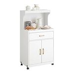 SoBuy® FSB12-W, Kitchen Storage Trolley, Microwave Shelf, Storage Cabinet Cupboard Sideboard on Wheels