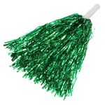 Masti Zone Pack of 5 Pairs Cheer Leading Pom Poms, Cheerleader Pompoms Cheer Foil Pom Pom Party Set for Christmas New Year Sports Team (Green Pom Poms)