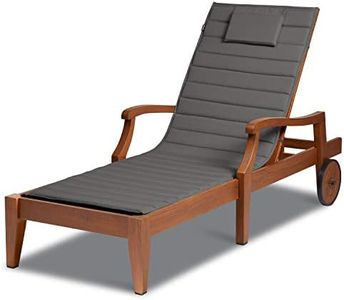 Classic Accessories Storigami Water-Resistant 80 x 26 Inch Chaise Lounge Cushion (Chair not Included), Patio Cushion, 1 Count (Pack of 1),Light Charcoal