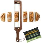 keechee Walnut Wood Adjustable Bread Knife – Upgraded Bread Slicer for Homemade & Sourdough Loaves, Serrated Stainless Blade with Precision Thickness Guide, Gift for Artisan Bakers