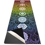 Yushufu Boho Hot Yoga Mat Towel Non Slip for Hot Yoga - Quick-Drying Yoga Mat Cover with 4 Corner Pockets with Travel Bag - Hot Yoga Towel Non Slip Grip Moisture Wicking Sweat (26"X74")