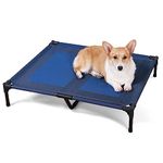 HACHIKITTY Raised Dog Bed with Breathable Mesh, Elevated Cot Waterproof Outdoor Garden 90 × 76 × 17 cm