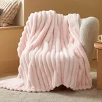 Bedsure Twin Blanket for Couch - Super Soft Cozy Blankets for Women, Cute Small Fleece Blanket for Girls, Pink，60x80 Inches, Wider Striped Design