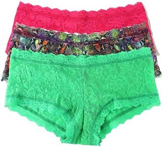 hanky panky - Signature Lace Boyshorts | Lace Lingerie, Cotton Underwear for Women, Everyday Panties | Sizes XS-XL | 3 pack
