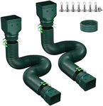 Ogutter Rain Gutter Downspout Extensions, Downspout Extender for Rainwater Drainage Flexible, Extendable 58"+66" Down Spout Drain Extension Pipes (2 Pack, Green)