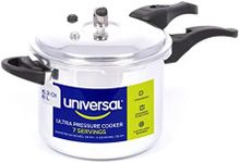 Universal 6.3 Quart / 6 Liter Anti-Rust Ultra Pressure Cooker, Aluminum Pressure Cooker for 7 Servings, Pressure Cooker for Canning, Even Heat Distribution, Diameter 9.4 inches, Height 9.6 inches