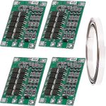 Youmile 4 pcs 3S 40A PCB Protection Board 18650 Lithium Battery Protection Board Li-ion Lithium Battery Charger PCB BMS 11.1V 12V 12.6V with Balance Charging with Nickel strip