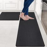 Pauwer Anti Fatigue Kitchen Rugs Sets 2 Piece Non-Slip Waterproof Kitchen Runner Rug Farmhouse Kitchen Rugs and Mats Comfort Standing Mat Cushioned Kitchen Floor Mats PVC Foam Kitchen Mats