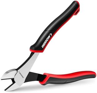ARROW High Leverage Diagonal Pliers, 8 Inch Wire Cutters with Comfortable TPR Handle, High Carbon Steel Diagonal Pliers for Cutting Wire