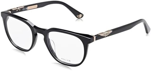 Police Men's Eyeglass Frame Vpll70 50/21/145 Sunglasses, Black (Shiny Black), Black (Shiny Black), 50/21/145