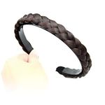 DIGUAN Headband Synthetic Hair Plaited Headband Braid Braided With Teeth Hair Band Accessories for Women Girl Wide 0.6 Inch (Chestnut Brown)