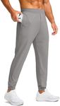 Soothfeel Men's Joggers with Zipper Pockets Golf Joggers Lightweight Sweatpants Athletic Workout Pants for Men Track 28" (Light Grey, XXL)