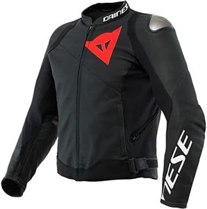 Dainese Sportiva Motorcycle Leather Jacket (Black, 58)