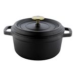 Trilonium Cast Iron Dutch Oven Pot | Casserole | Biryani Pot | Cooking Pot | Pre-Seasoned | 22cm | 3 Litres | 3.7 Kgs