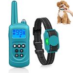 Anti Dog Barking Collars for Dogs-2000FT Dog Training Bark Collar for Small Medium Large Dogs(5-60 lbs) with Vibration&Sound&Safety Lock, Stop Dog Barking Rechargeable&Waterproof Humane (Cyan)