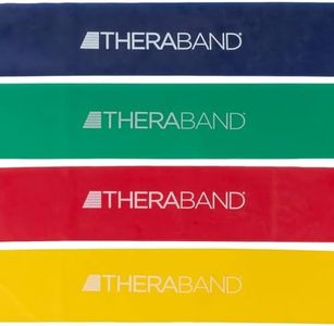 THERABAND Resistance Band Loop Set, Pack of 4, 12 Inch Band Loop Kit for Legs & Butt Workouts, Beginner to Advanced Levels for Exercise, Rehab, Physical Therapy, Stretching, & Strength Training