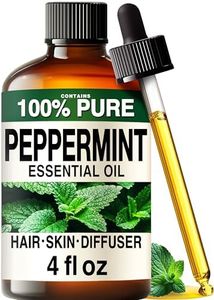 100% Pure Peppermint Oil - 4 Fl Oz Peppermint Essential Oil for Hair, Skin, Diffuser, Aromatherapy & DIY Soap Making Scent