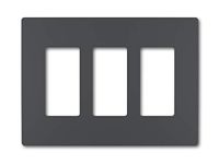 Legrand - Pass & Seymour radiant RWP263GCC6 Three-Gang Screwless Wall Plate, Graphite Finish