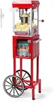 Nostalgia Popcorn Maker Machine - Professional Cart With 2.5 Oz Kettle Makes Up to 10 Cups - Vintage Popcorn Machine Movie Theater Style - Red & White